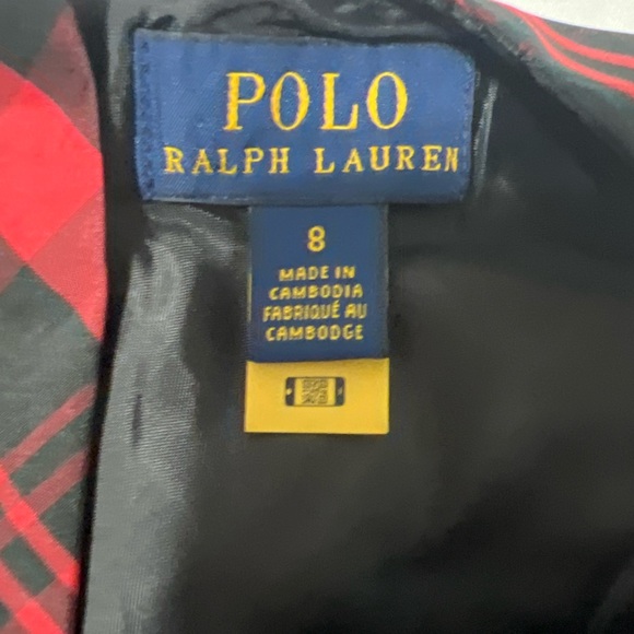Polo Ralph Lauren Red Plaid Dress Size 8 - Picture 3 of 3